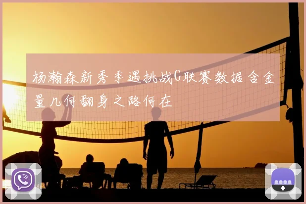 杨瀚森新秀季遇挑战G联赛数据含金量几何翻身之路何在